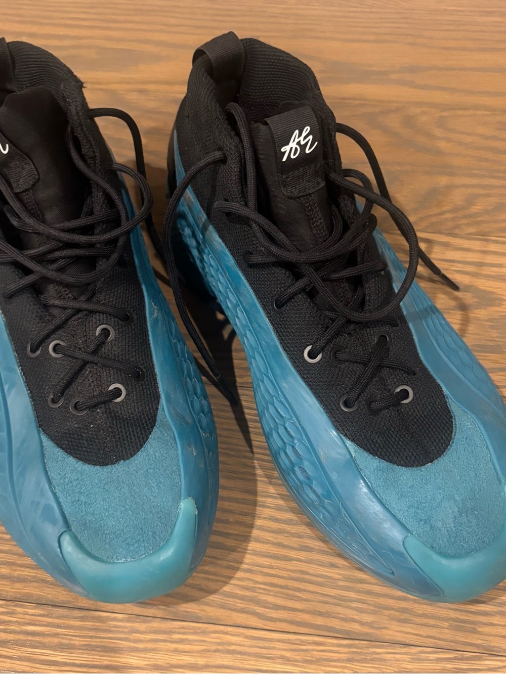 adidas Anthony Edwards AE 1 teal and black 9.5 basketball shoes